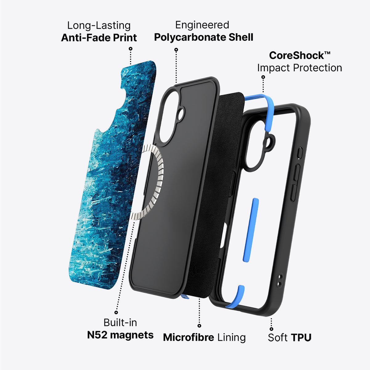 Indigo Impasto - iPhone 17 Case #case type_core (magsafe)