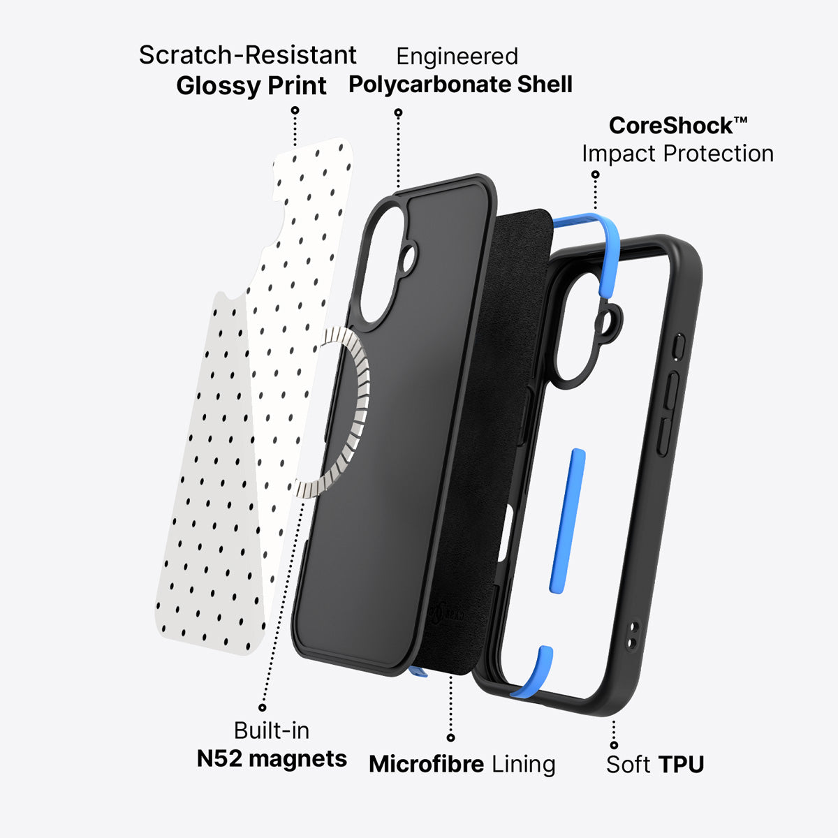iPhone 17 case construction – Ivory Sprinkle phone case