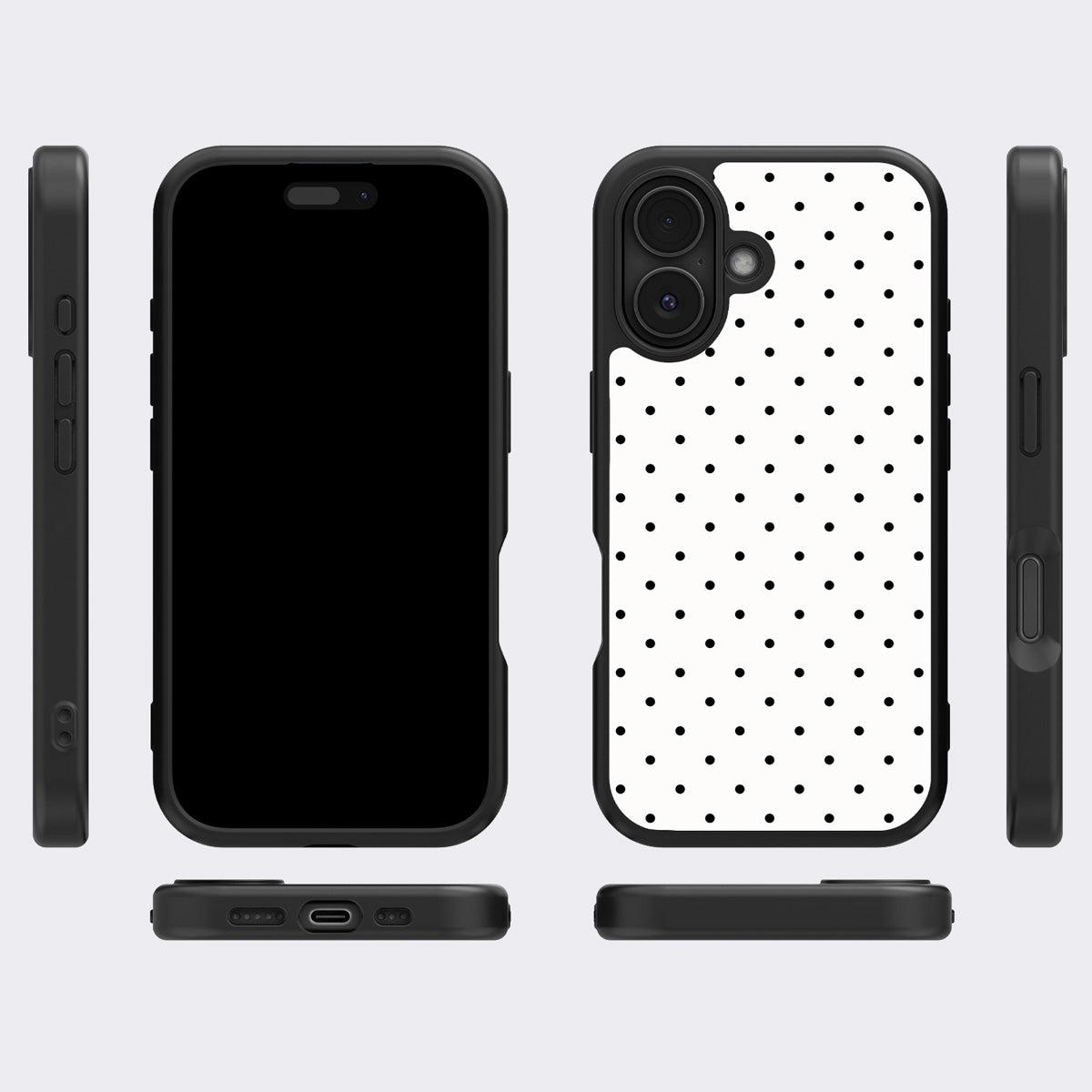 Ivory Sprinkle iPhone 17 case cover – multi-angle view