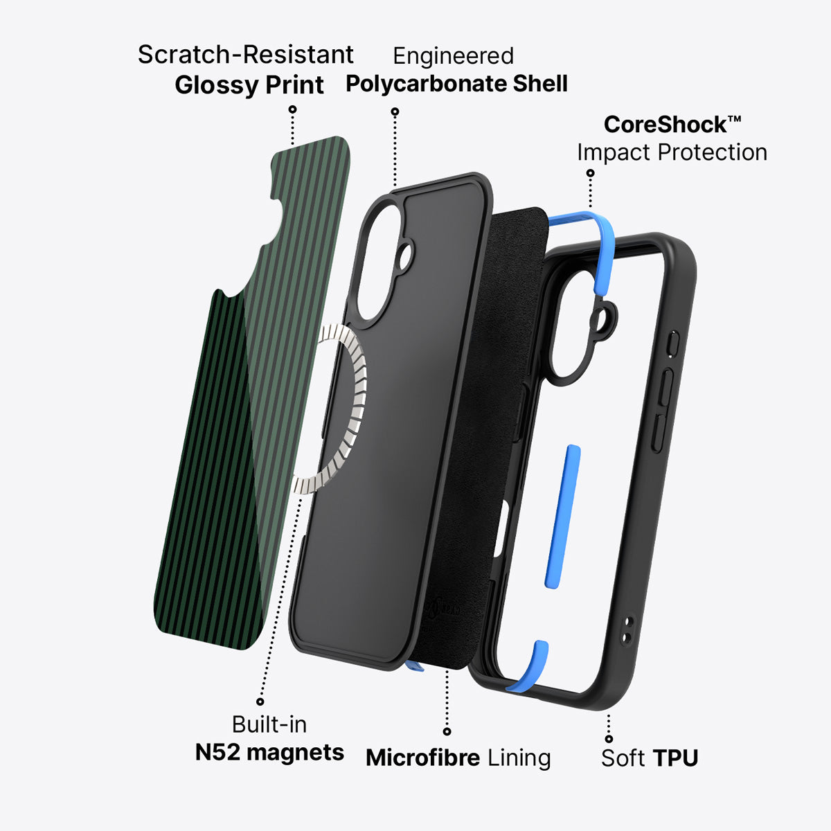 Green Stripe iPhone 17 Case – Jungle Rule | MagSafe