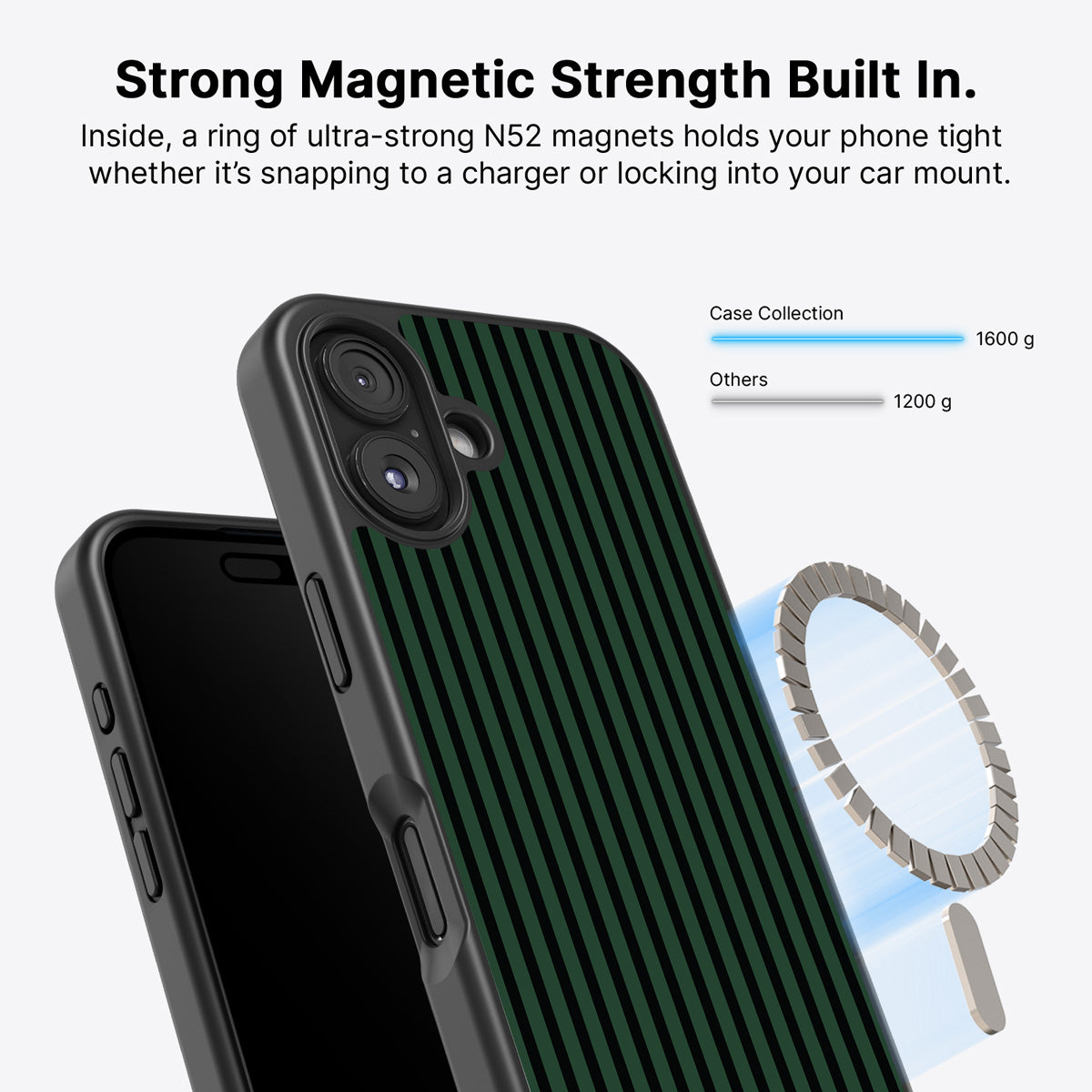 Green Stripe iPhone 17 Case – Jungle Rule | MagSafe