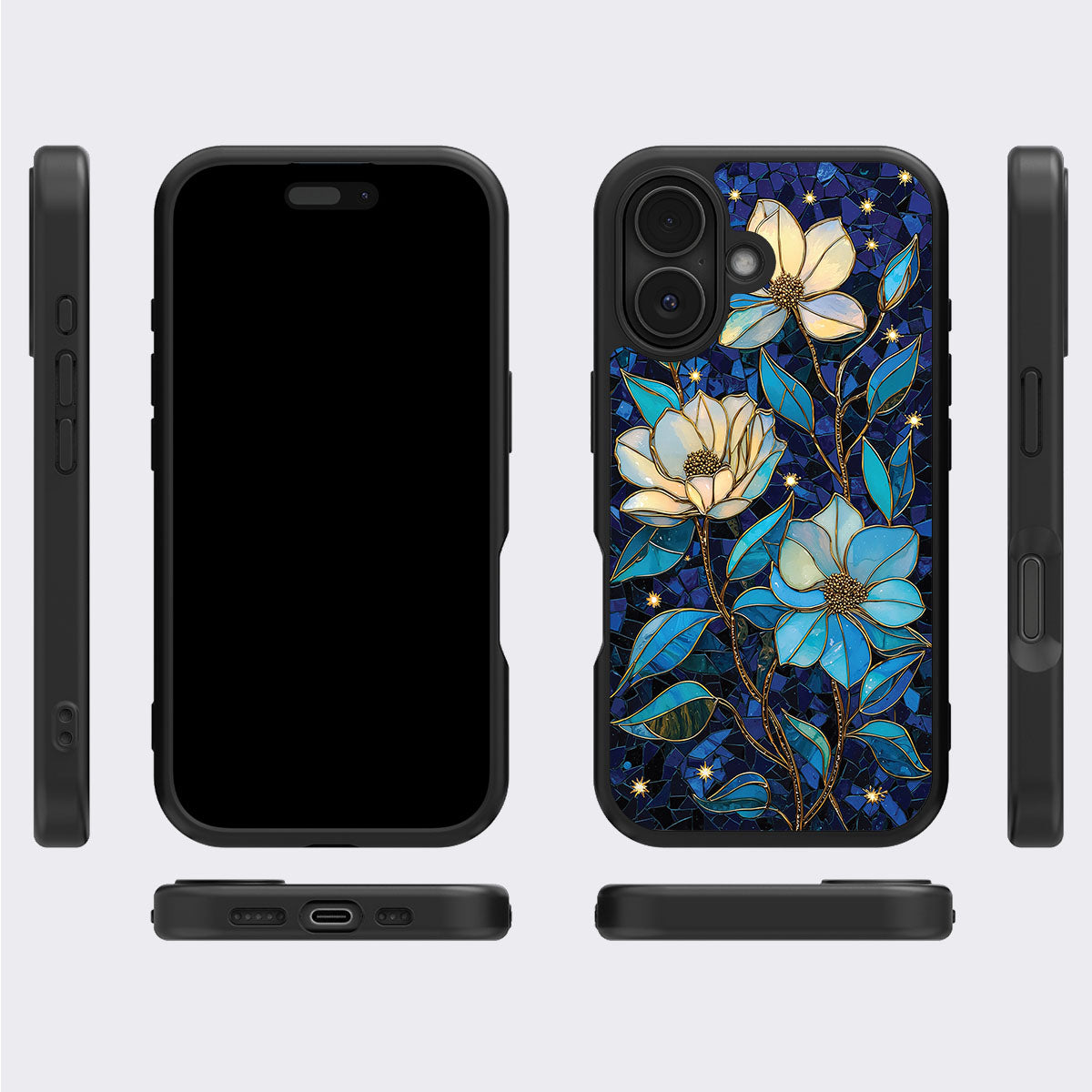 Floral Designer iPhone 17 Case – Midnight Magnolia | MagSafe