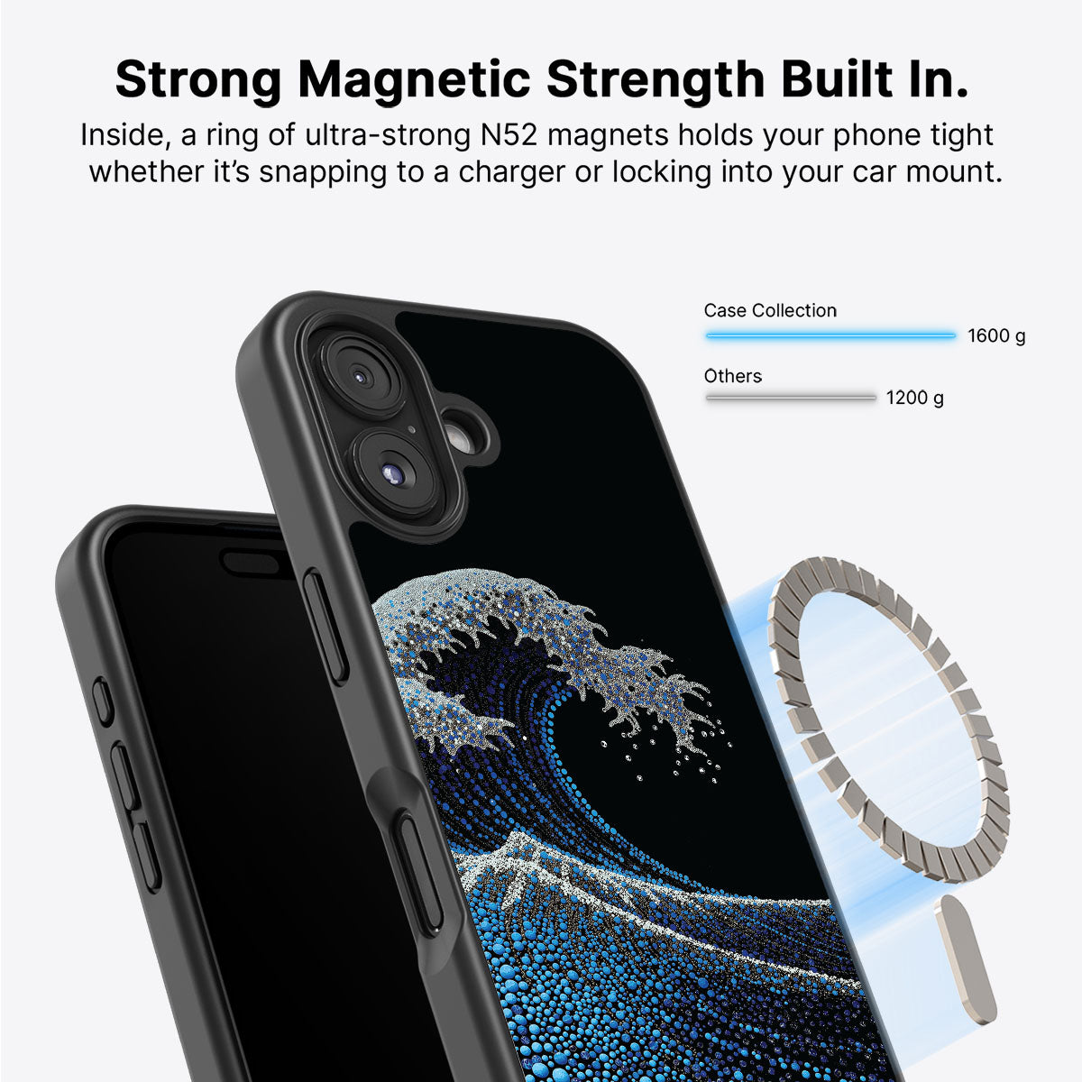 Japanese Designer iPhone 17 Case – Midnight Tide | MagSafe