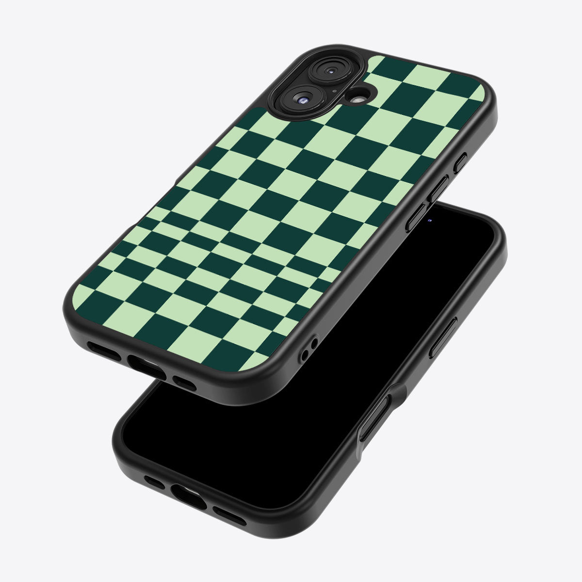Mint Matrix iPhone 17 case – back and side view