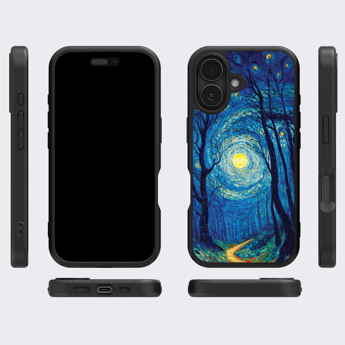 Woodland Designer iPhone 17 Case – Moonlit Forest | MagSafe
