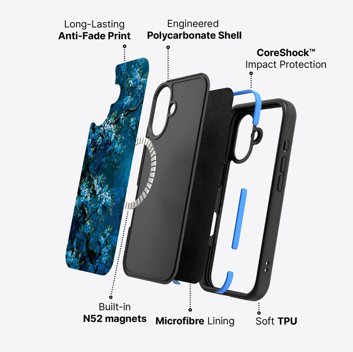 Moonlit Petals - iPhone 17 Case #case type_core (magsafe)