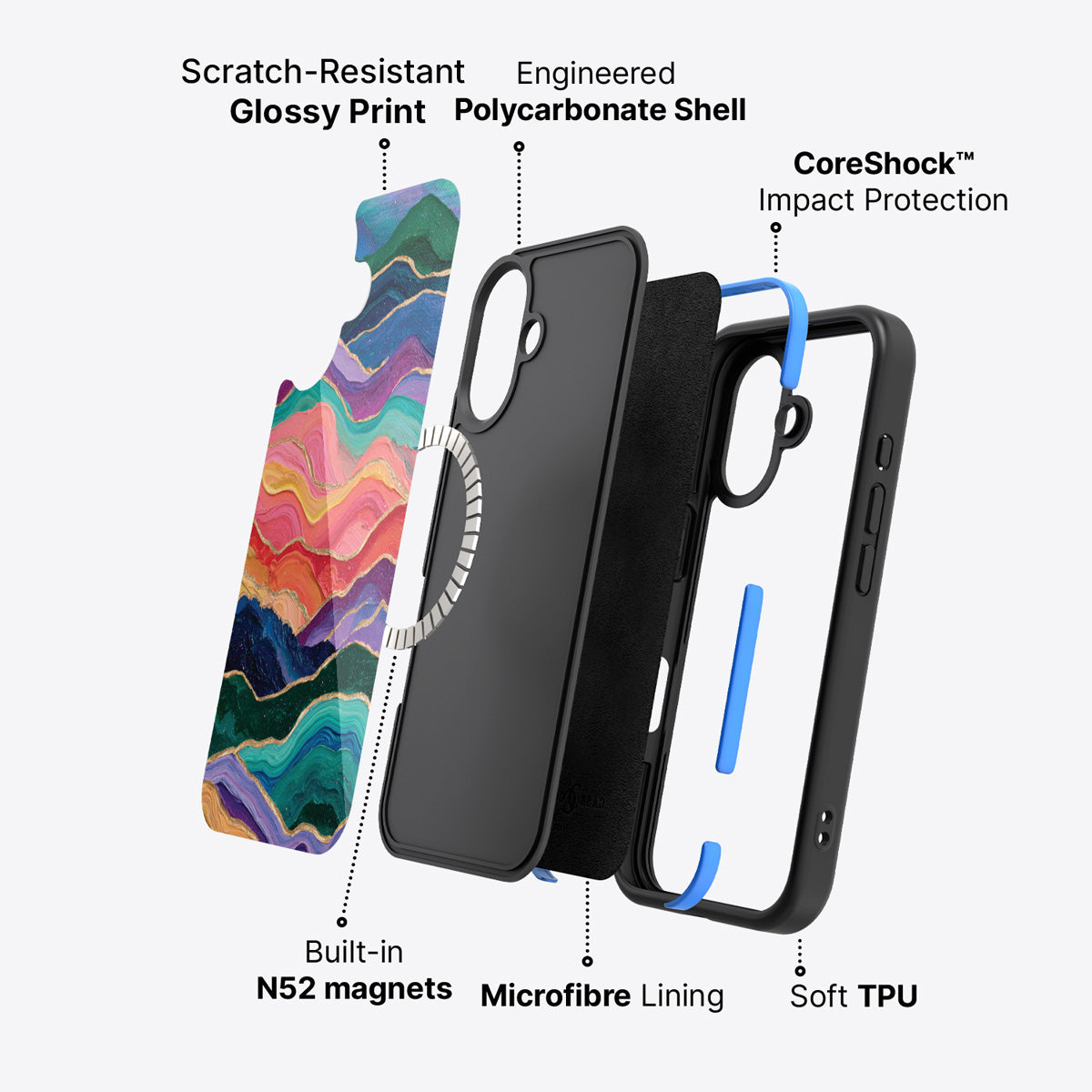 iPhone 17 case construction – Painted Peaks phone case