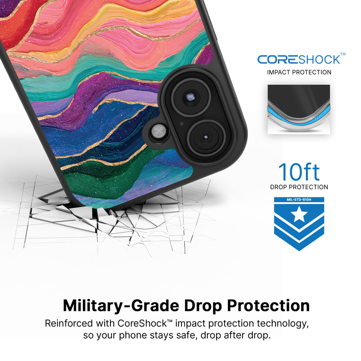 Painted Peaks iPhone 17 case with drop protection