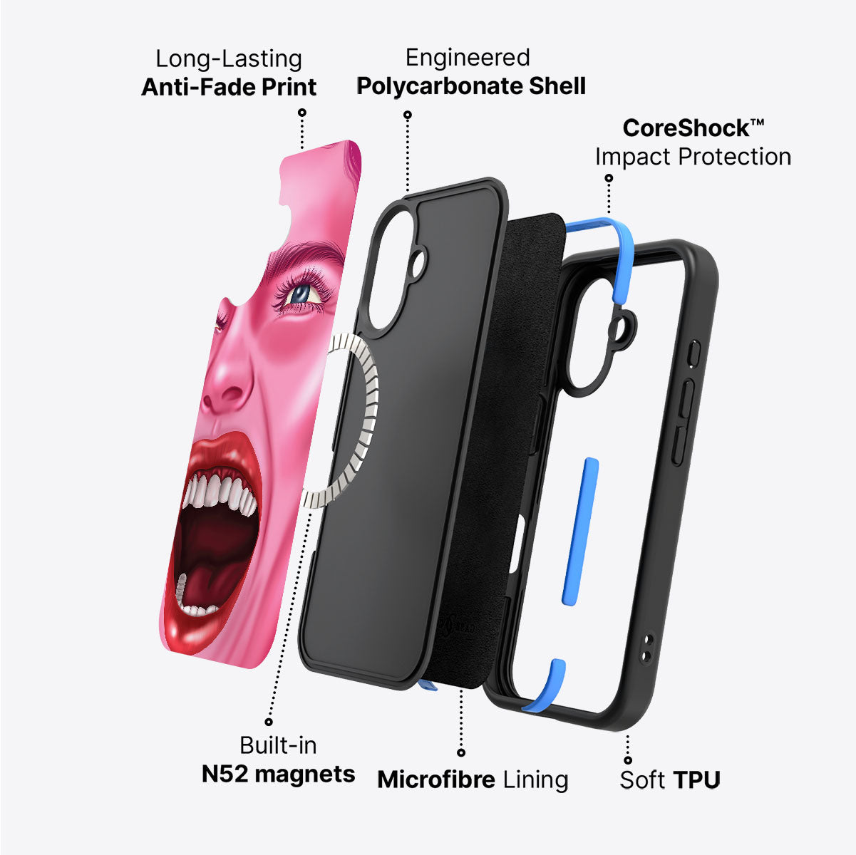 Pink Rage - iPhone 17 Case #case type_core (magsafe)
