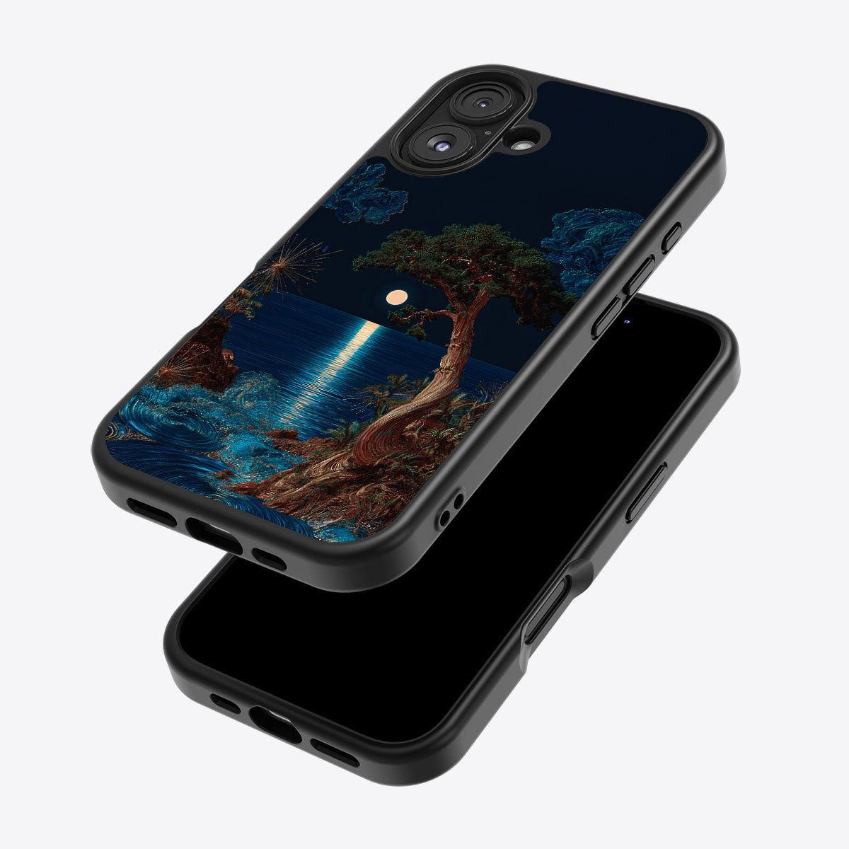 Quiet Moon iPhone 17 case – back and side view