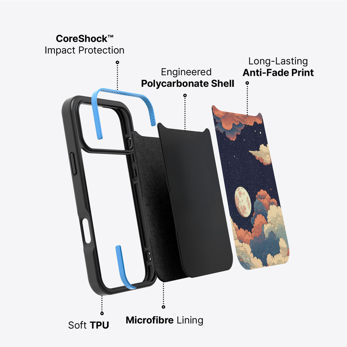 Blushed Moon - iPhone 17 Pro Case #case type_core (non magsafe)