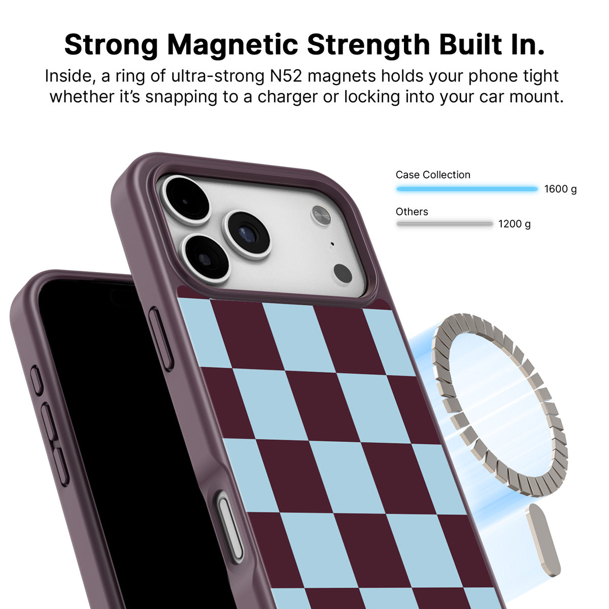 iPhone 17 Pro MagSafe case – Cabernet Tile design