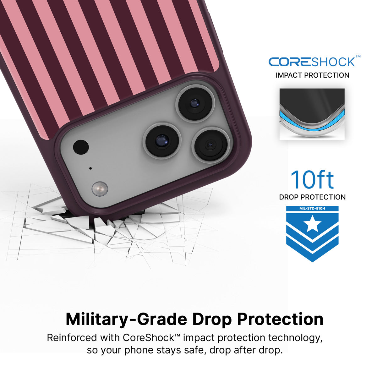 Candy Column iPhone 17 Pro case with drop protection