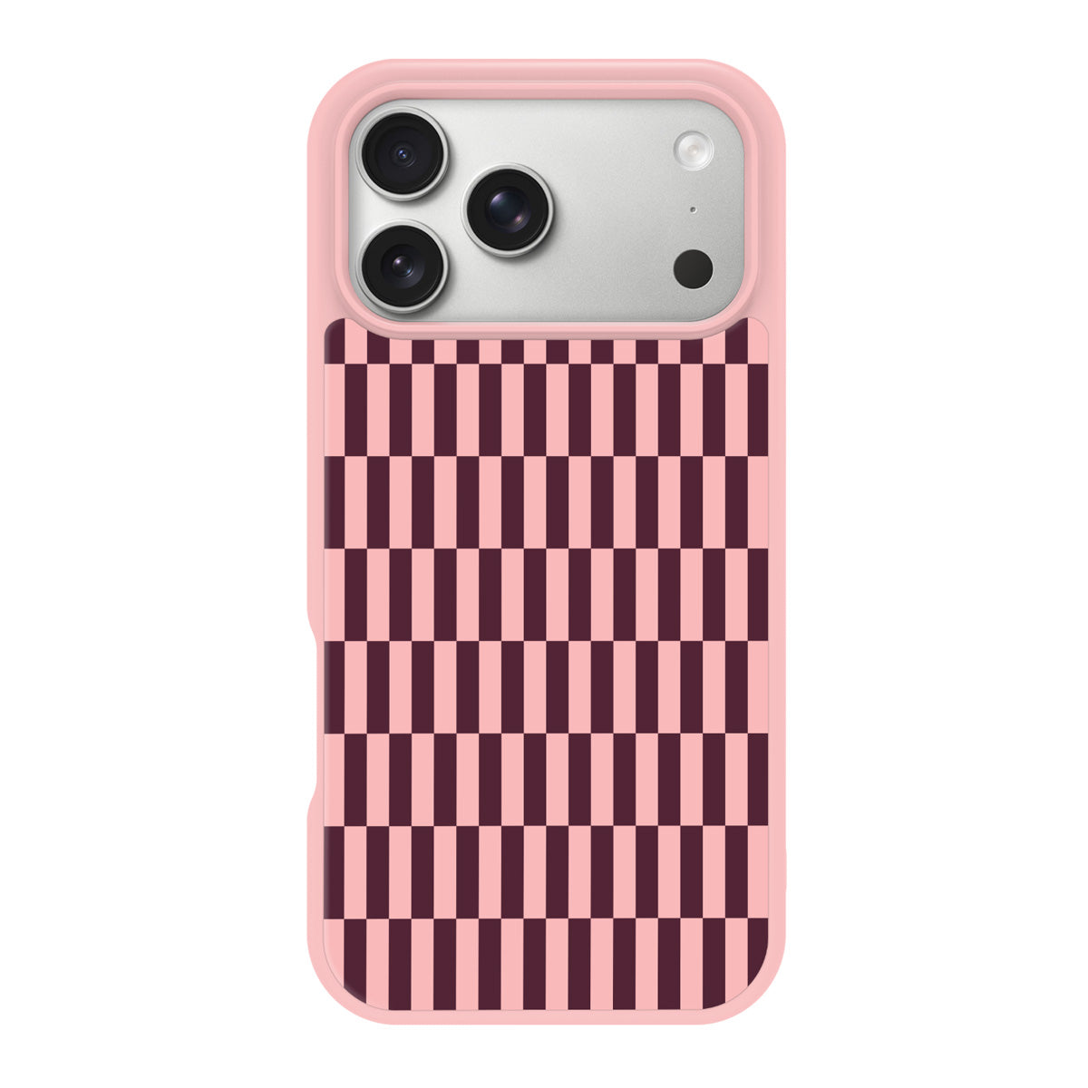 Claret Stack design back view – iPhone 17 Pro case