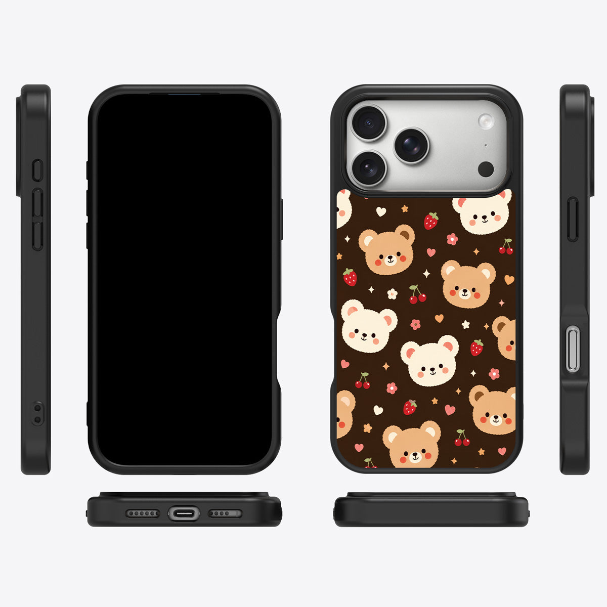 Cocoa Cuddles iPhone 17 Pro case cover – multi-angle view