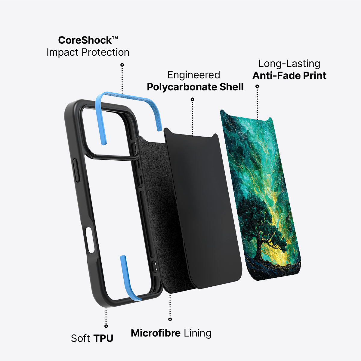 Emerald Storm - iPhone 17 Pro Case #case type_core (non magsafe)