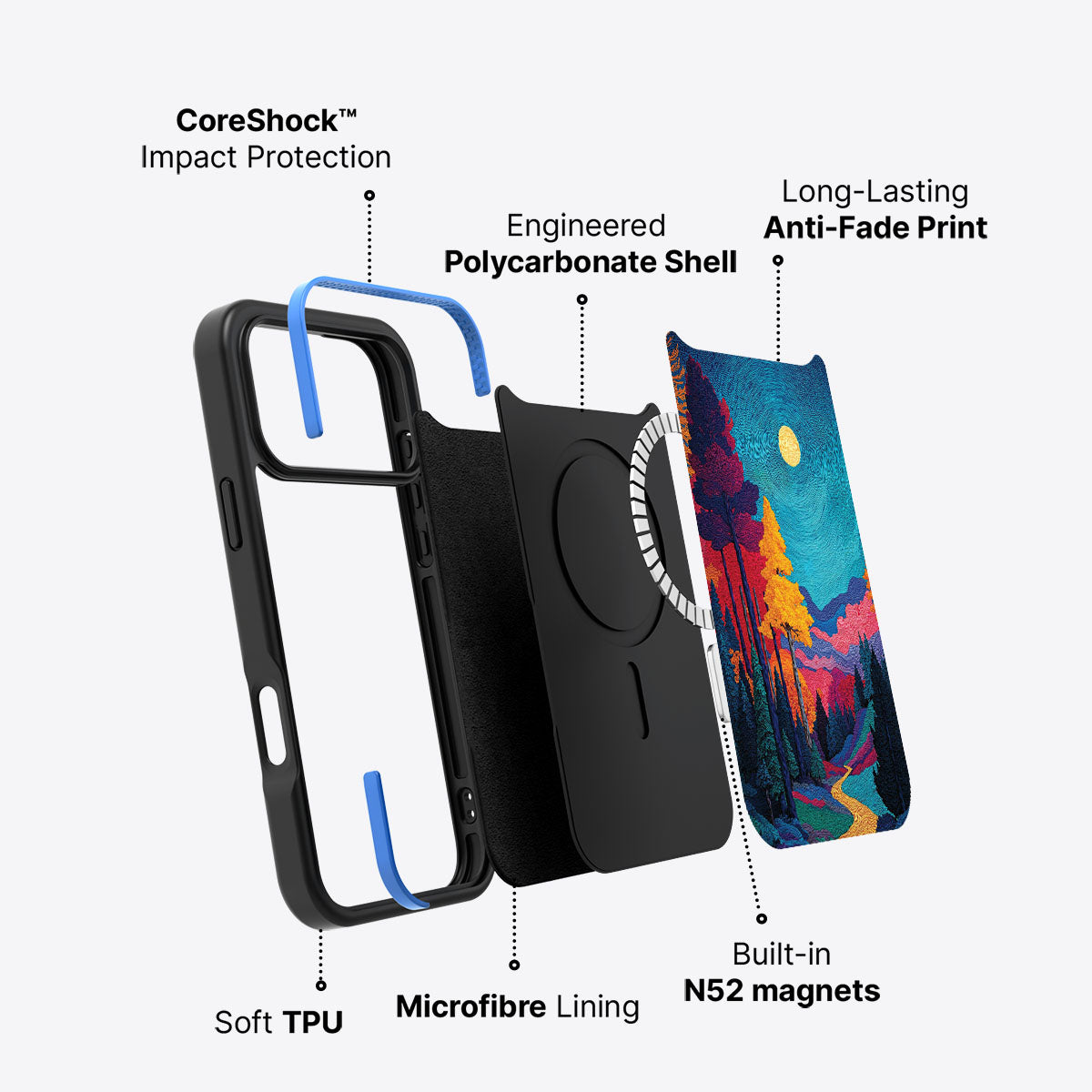 Boho Nature Designer iPhone 17 Pro Case – Folk Valley | MagSafe