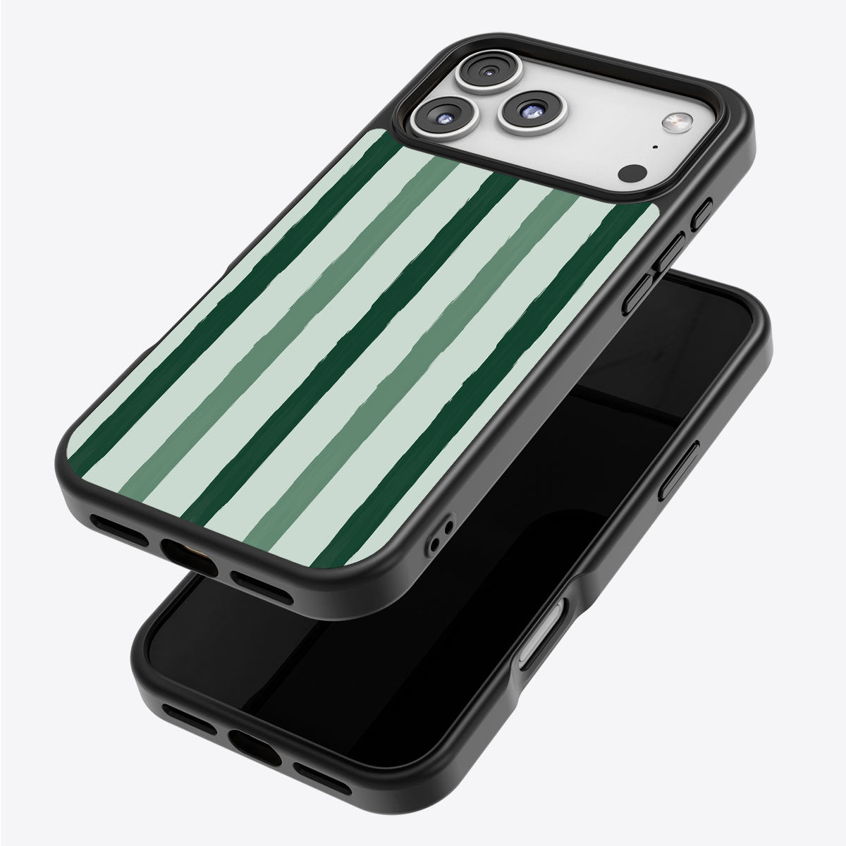Green Watercolor Stripes - iPhone 17 Pro Case #case type_core (magsafe), #case type_core (non magsafe)