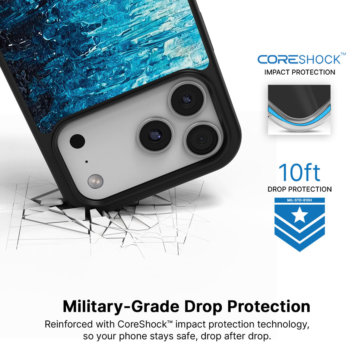 Indigo Impasto - iPhone 17 Pro Case #case type_core (magsafe), #case type_core (non magsafe)