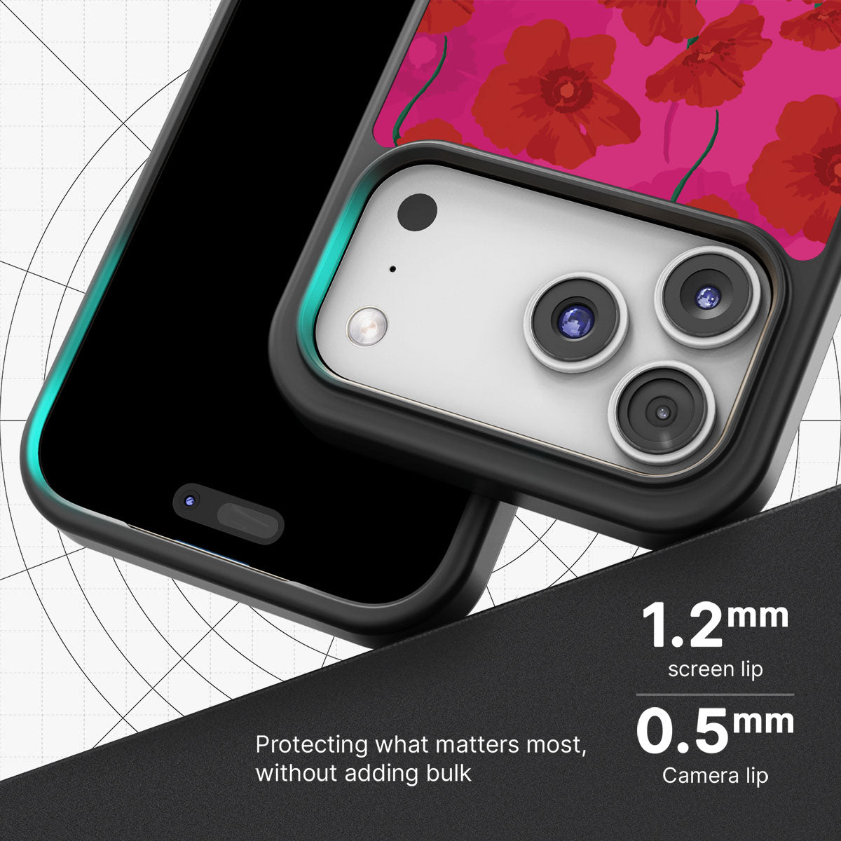 Pink Poppies - iPhone 17 Pro Case #case type_core (magsafe), #case type_core (non magsafe)