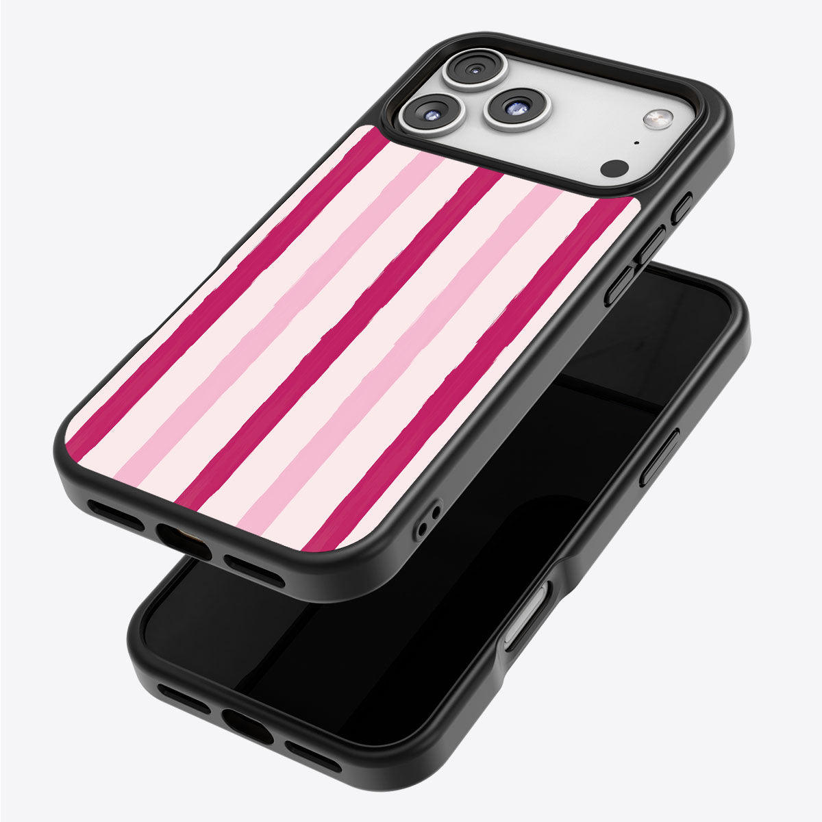 Pink Watercolor Stripes - iPhone 17 Pro Case #case type_core (magsafe), #case type_core (non magsafe)