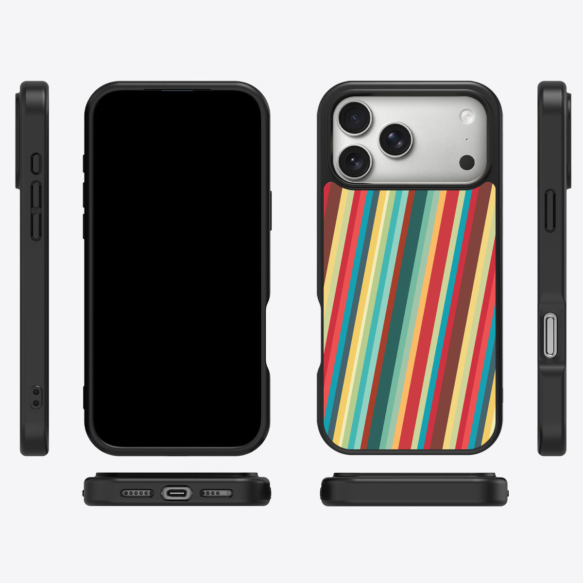 Retro Stripes - iPhone 17 Pro Case #case type_core (magsafe), #case type_core (non magsafe)