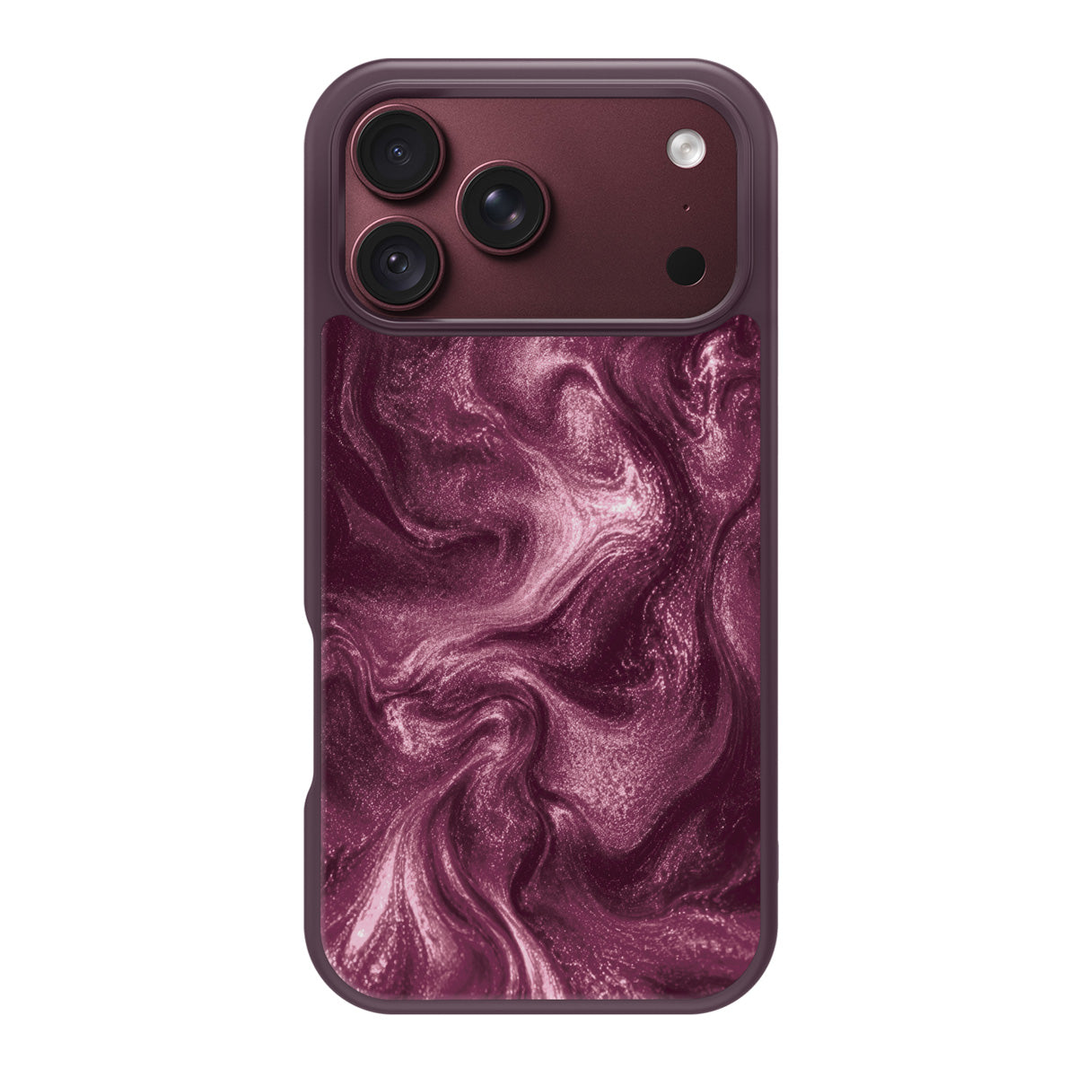 Wine Shimmer design back view – iPhone 17 Pro case