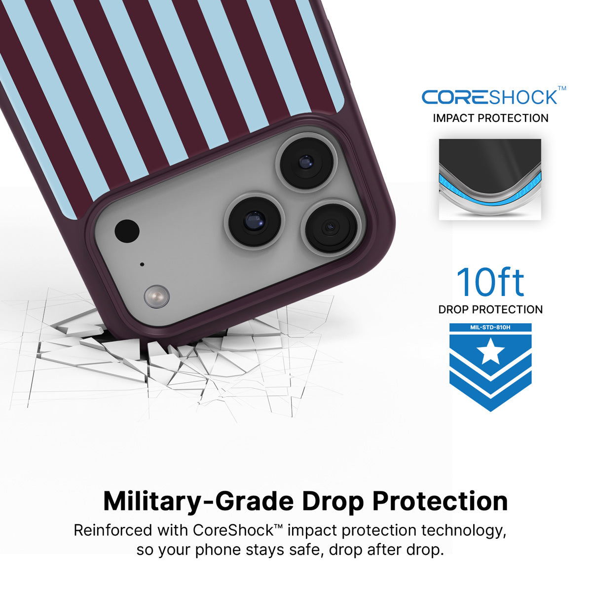 Cabernet Column iPhone 17 Pro Max case with drop protection
