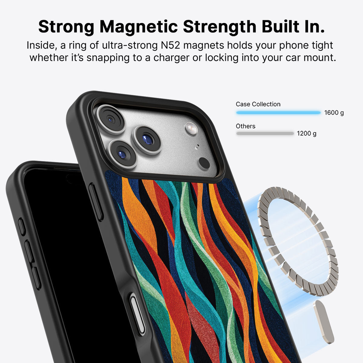Abstract Designer iPhone 17 Pro Max Case – Coastal Waves | MagSafe