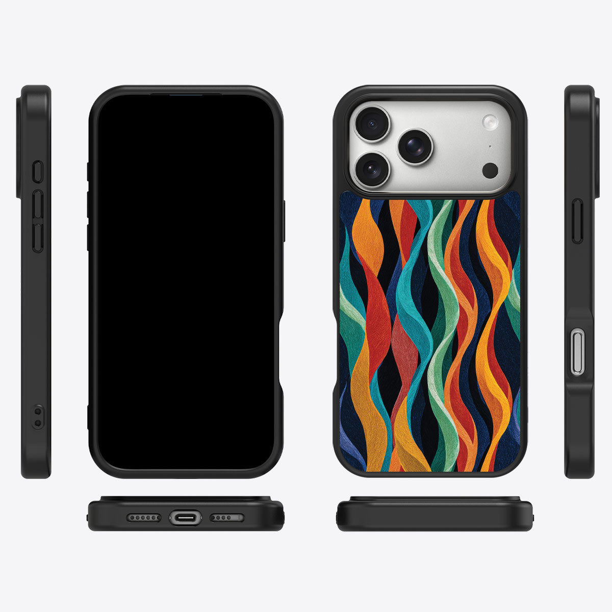 Abstract Designer iPhone 17 Pro Max Case – Coastal Waves | MagSafe