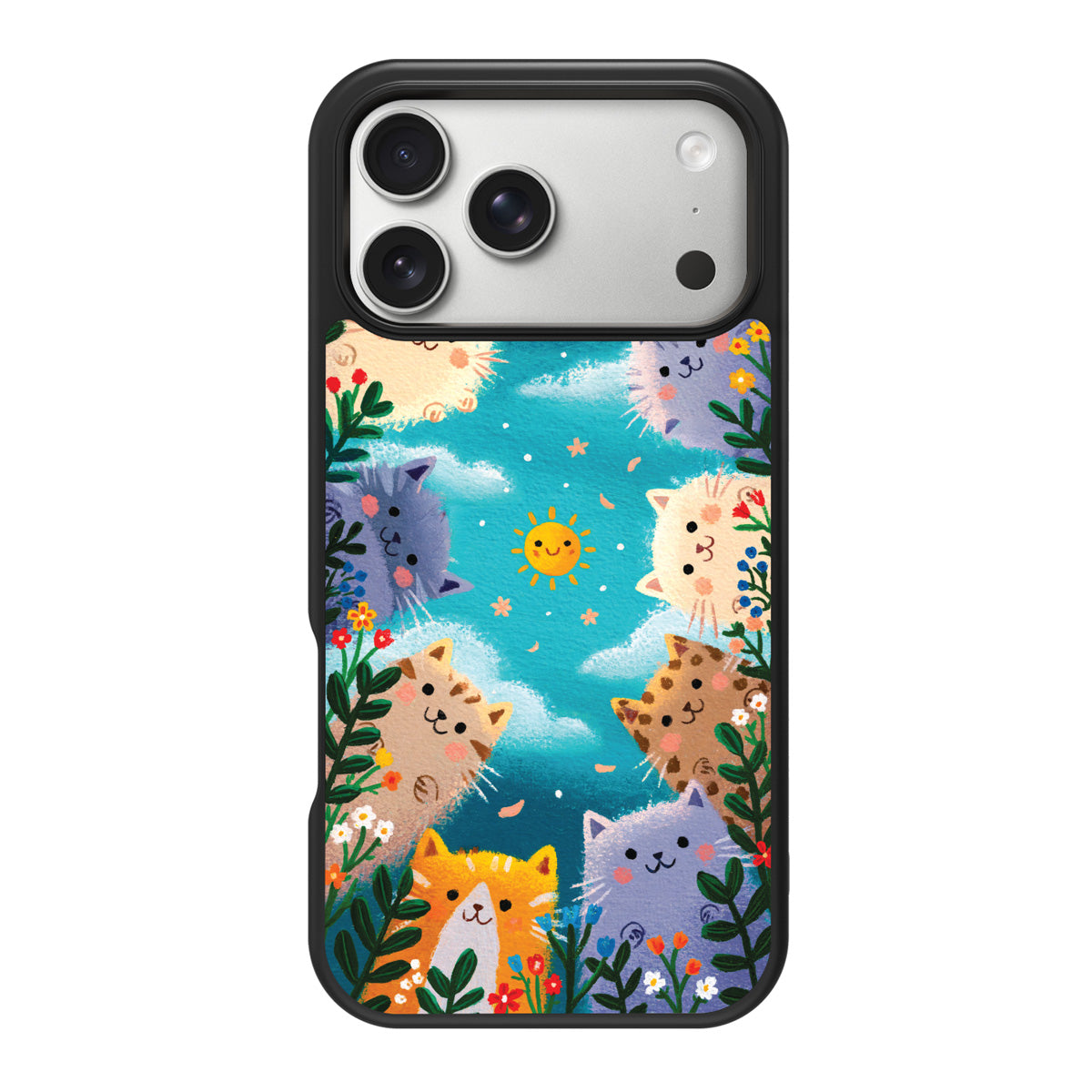 Garden Kittens design back view – iPhone 17 Pro Max case