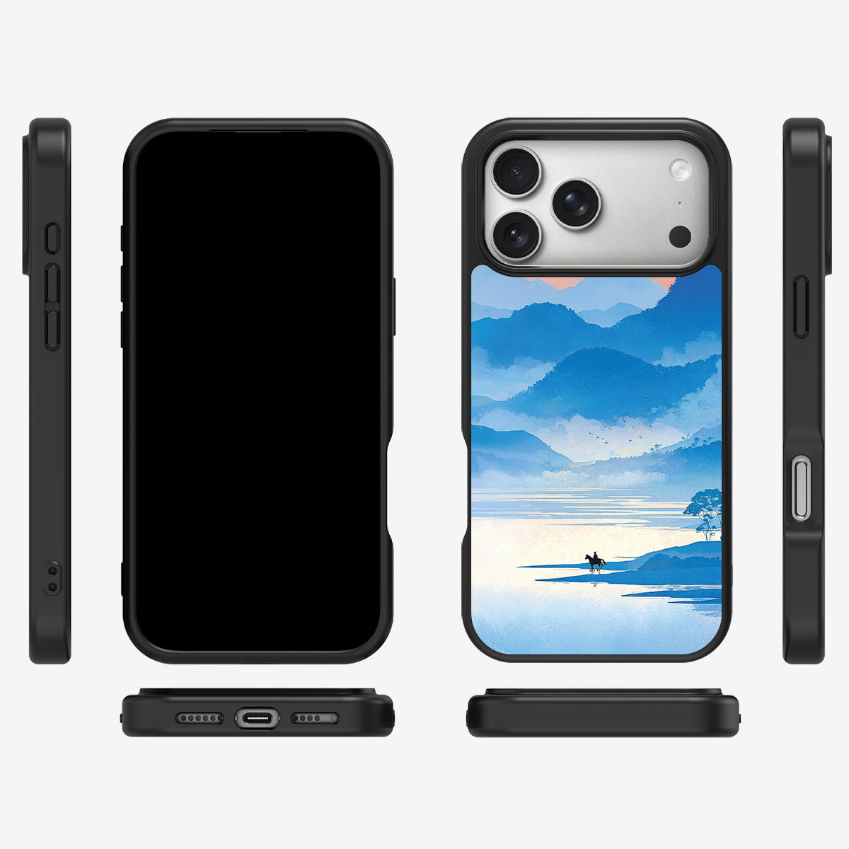 Globe Trotter iPhone 17 Pro Max case cover – multi-angle view