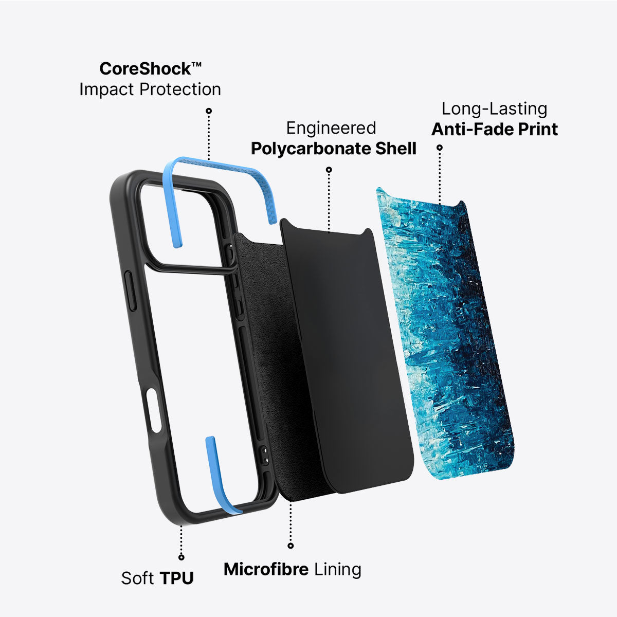 Indigo Impasto - iPhone 17 Pro Max Case #case type_core (non magsafe)