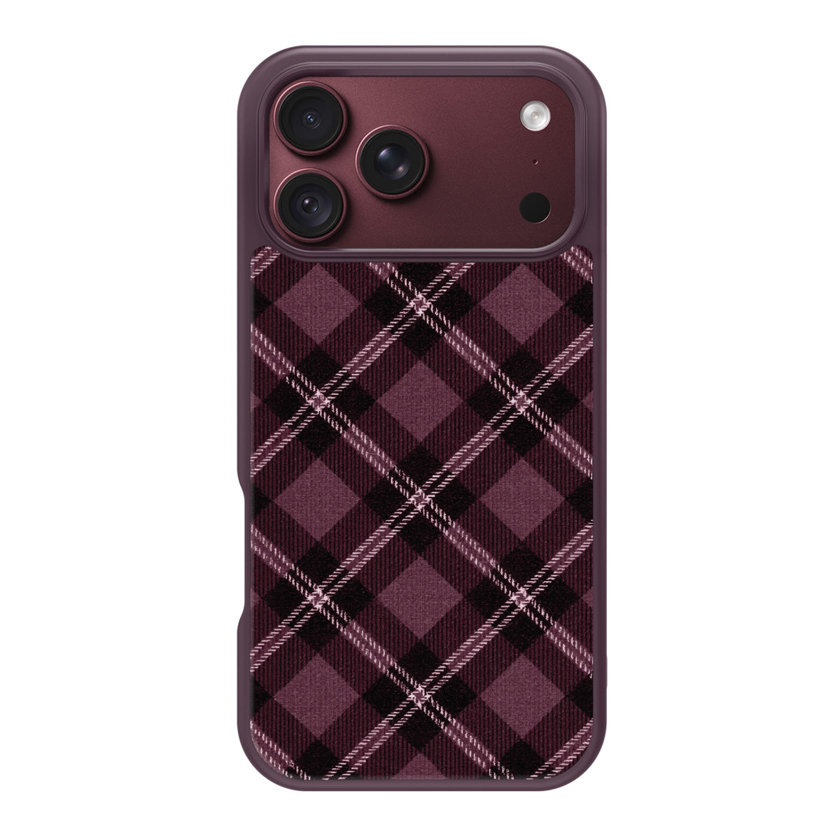 Merlot Weave design back view – iPhone 17 Pro Max case
