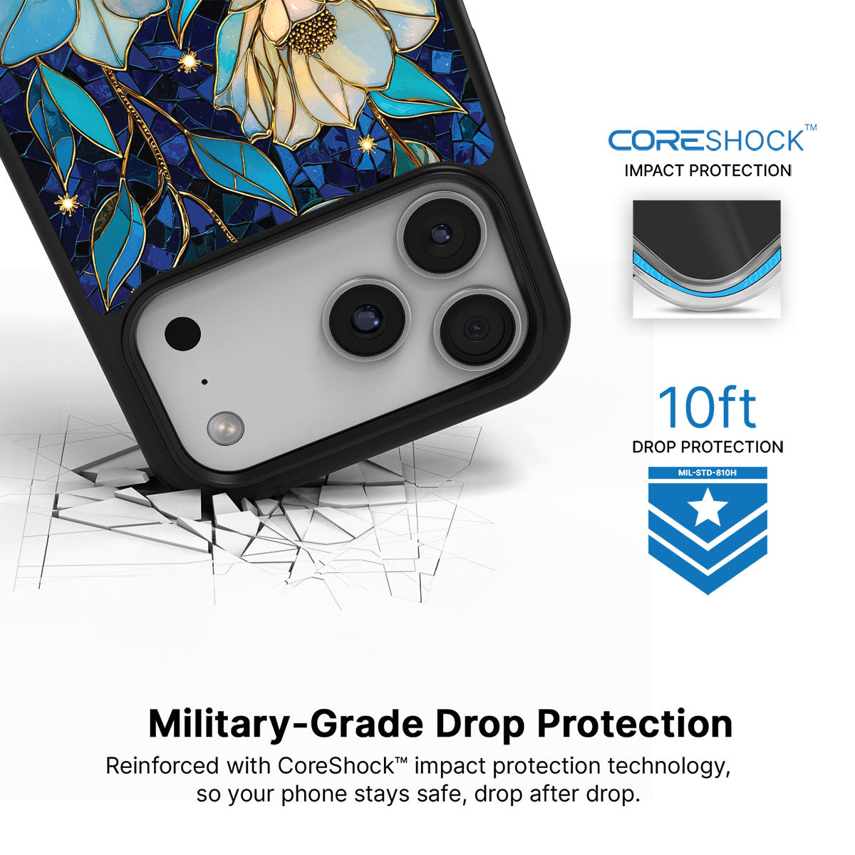Floral Designer iPhone 17 Pro Max Case – Midnight Magnolia | MagSafe