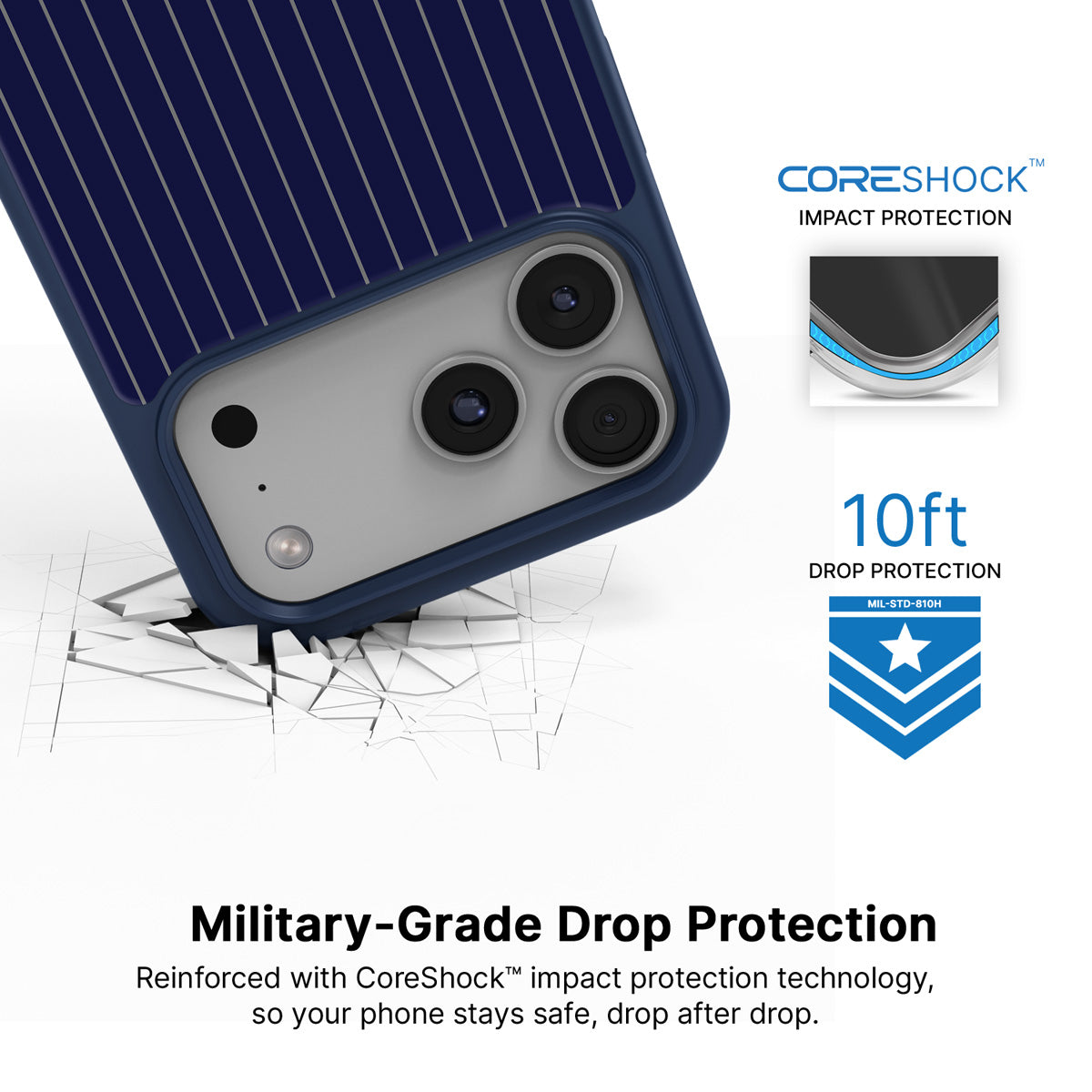 Navy Suits MagSafe case with drop protection