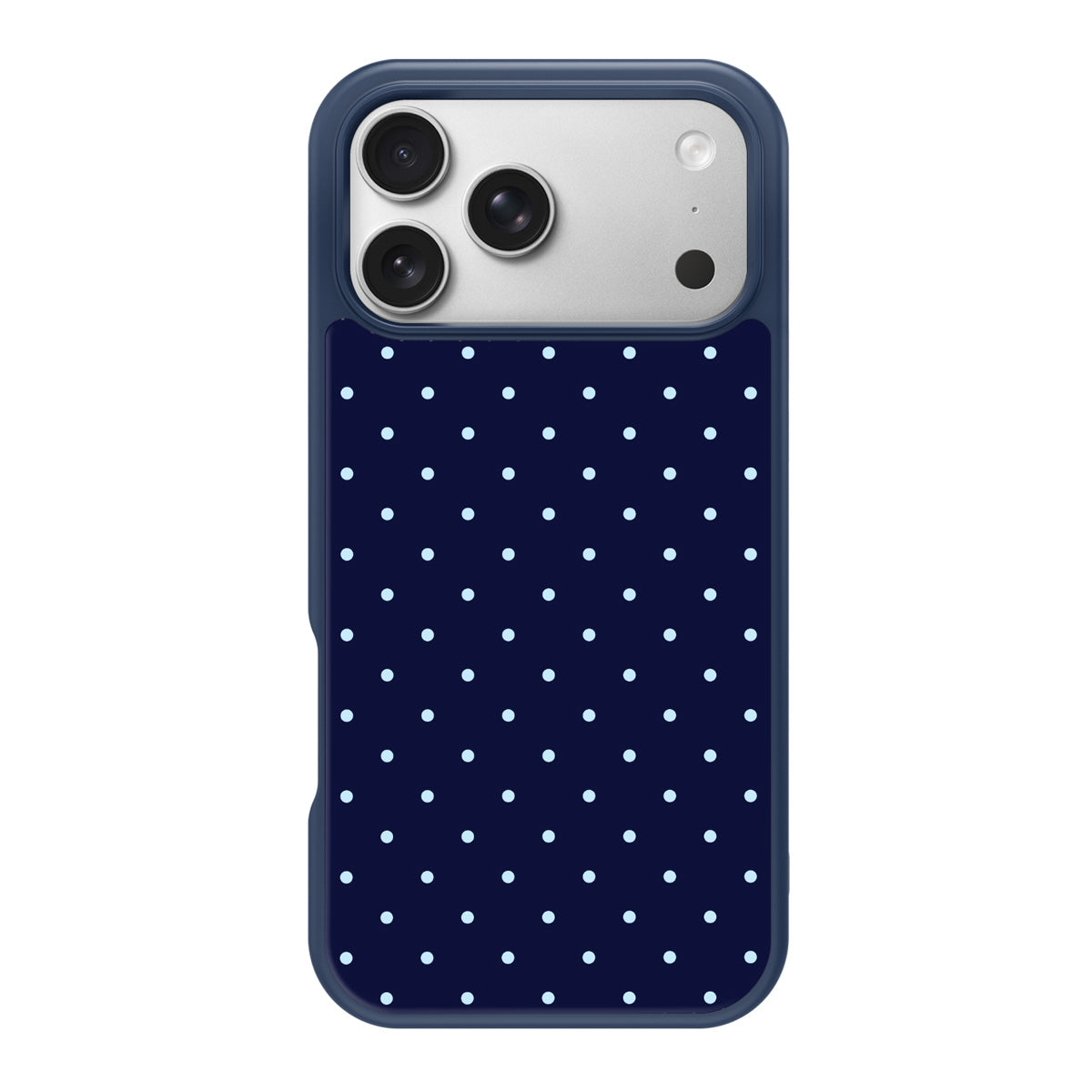 Navy Whisper design back view – iPhone 17 Pro Max case
