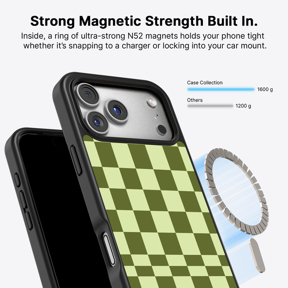 iPhone 17 Pro Max MagSafe case – Olive Meadow design