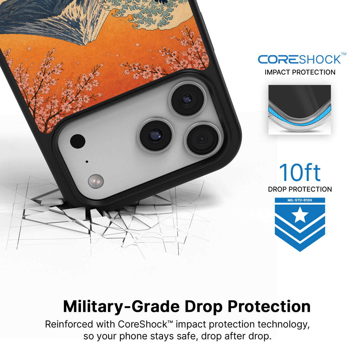 Sakura Coast iPhone 17 Pro Max case with drop protection
