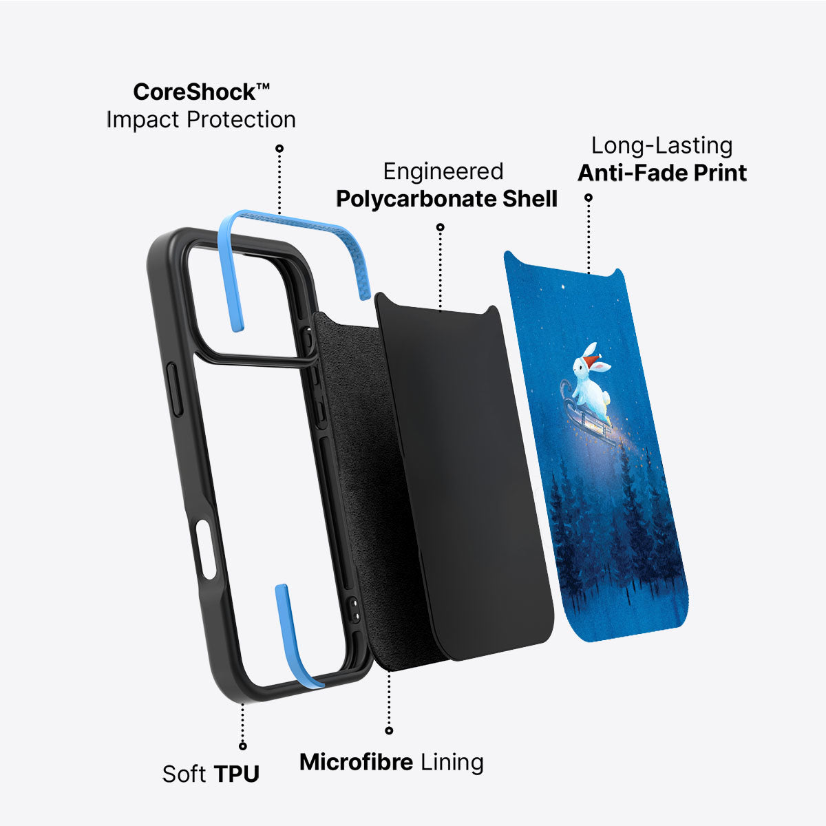 Santa Bunny - iPhone 17 Pro Max Case #case type_core (non magsafe)