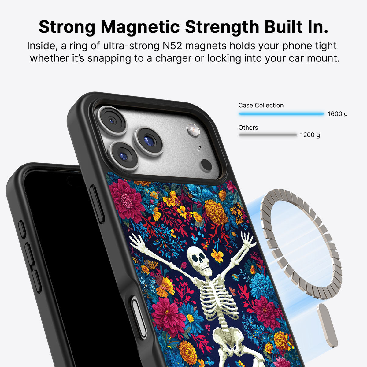 Floral Designer iPhone 17 Pro Max Case – Skeleton Garden | MagSafe