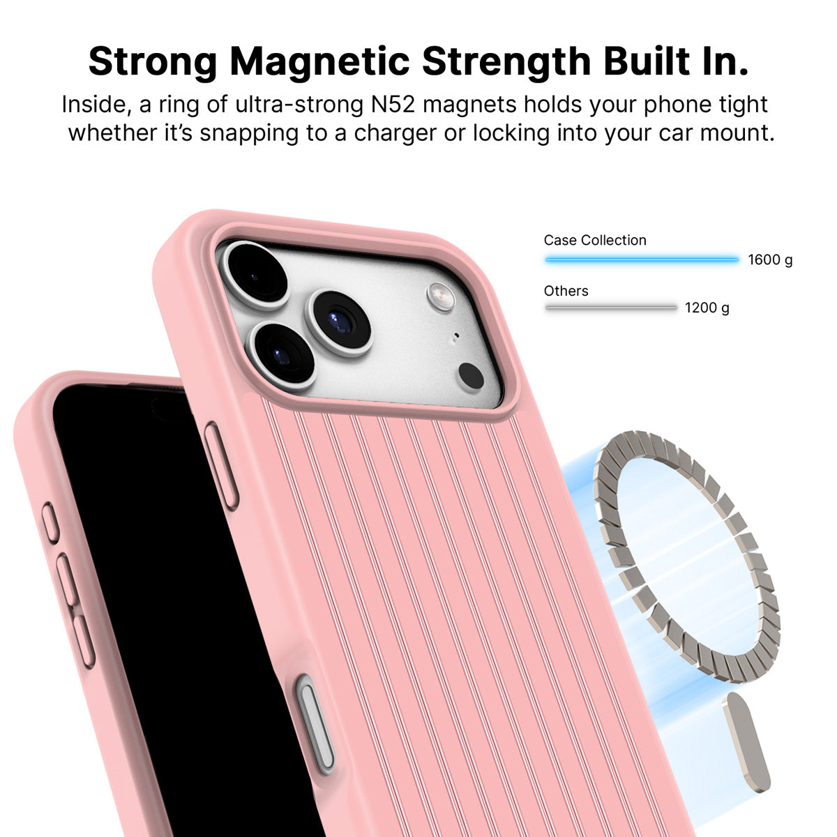 iPhone 17 Pro Max MagSafe case – Sorbet Pinstripe design