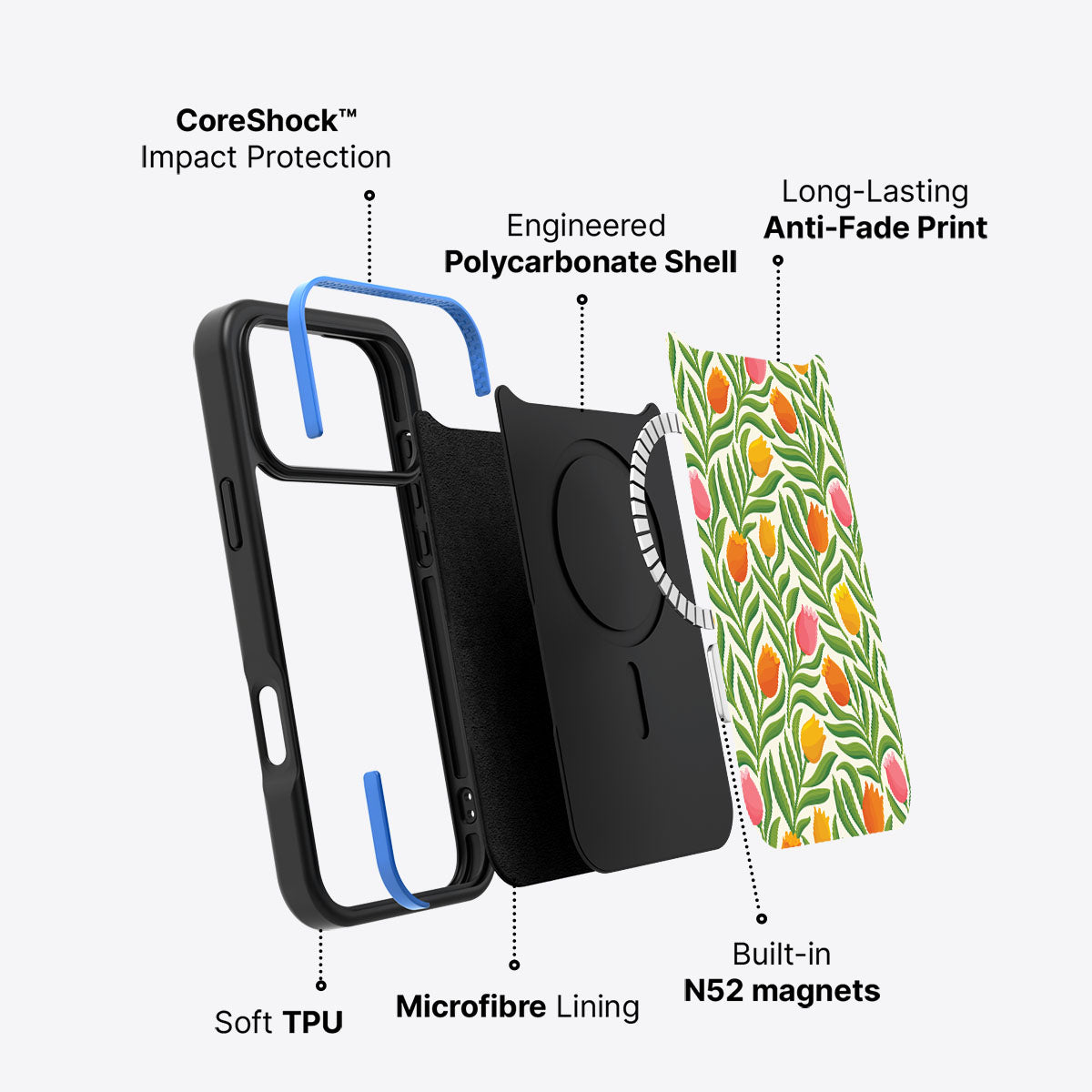 Spring Tulips - iPhone 17 Pro Max Case #case type_core (magsafe)