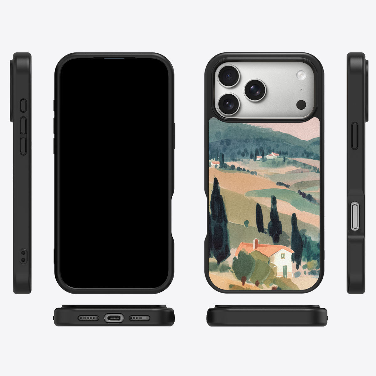 Tuscan Holiday iPhone 17 Pro Max case cover – multi-angle view