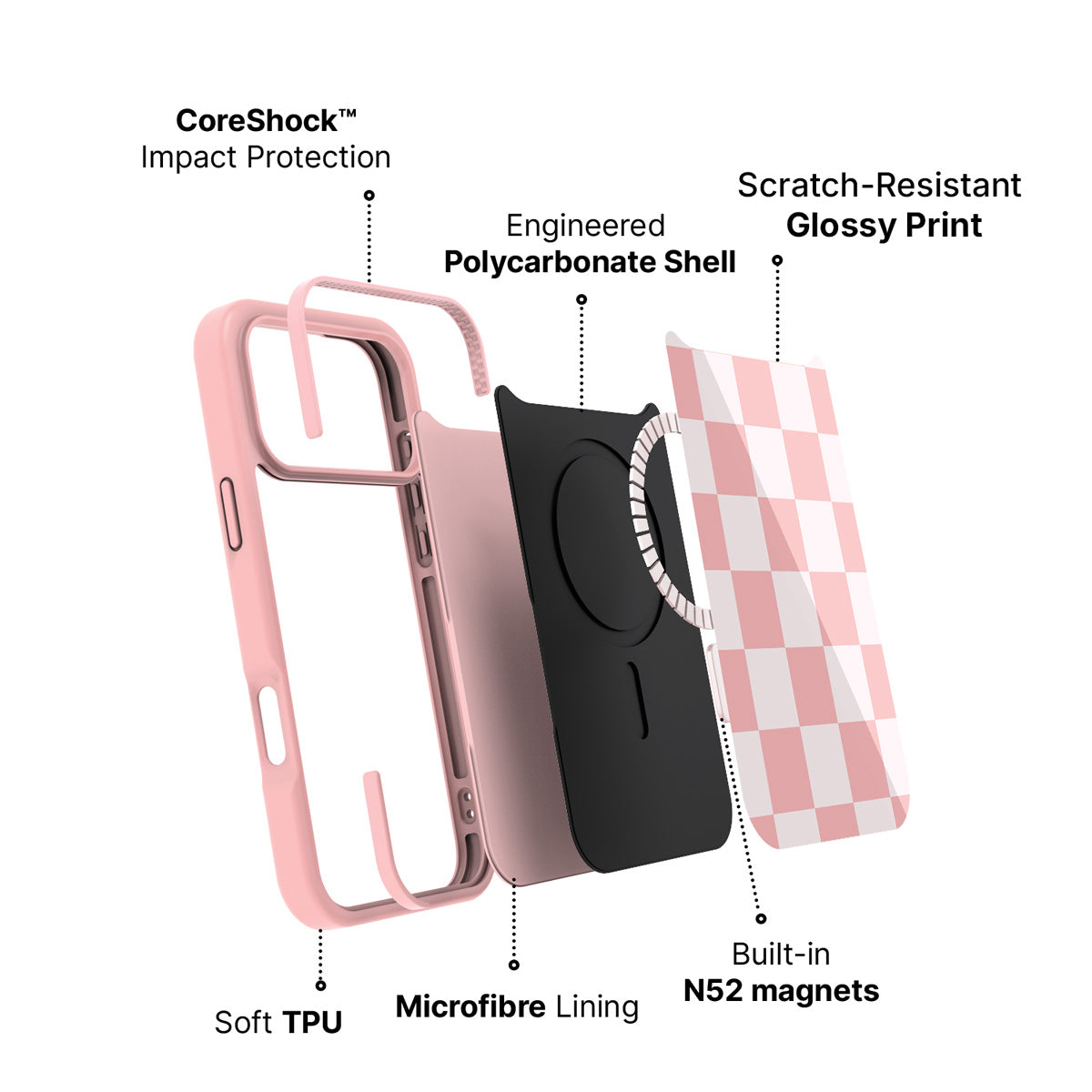 iPhone 18 Pro case construction – Ballet Tile phone case