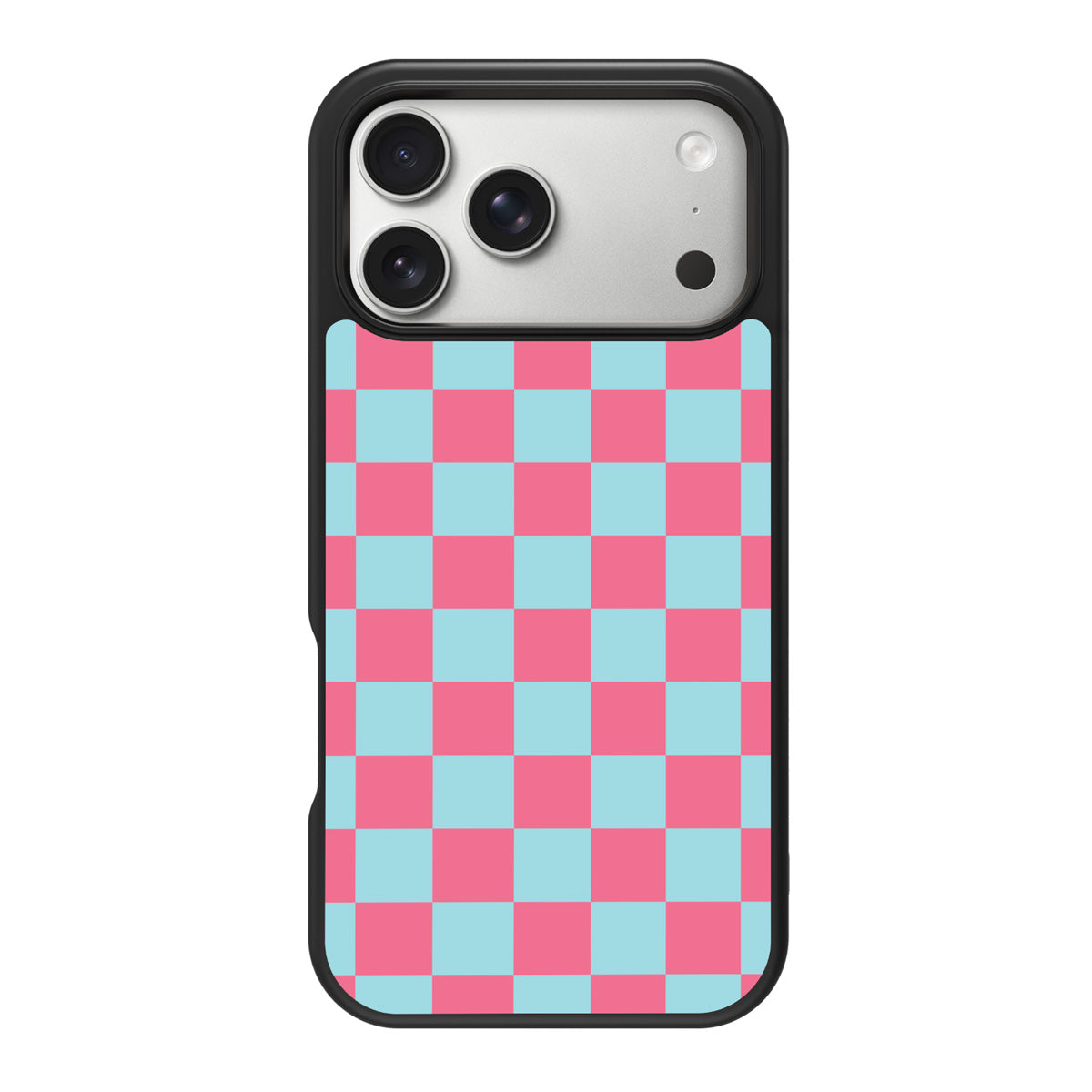 Blue Checkered Designer iPhone 18 Pro Case – Candy Floss | MagSafe