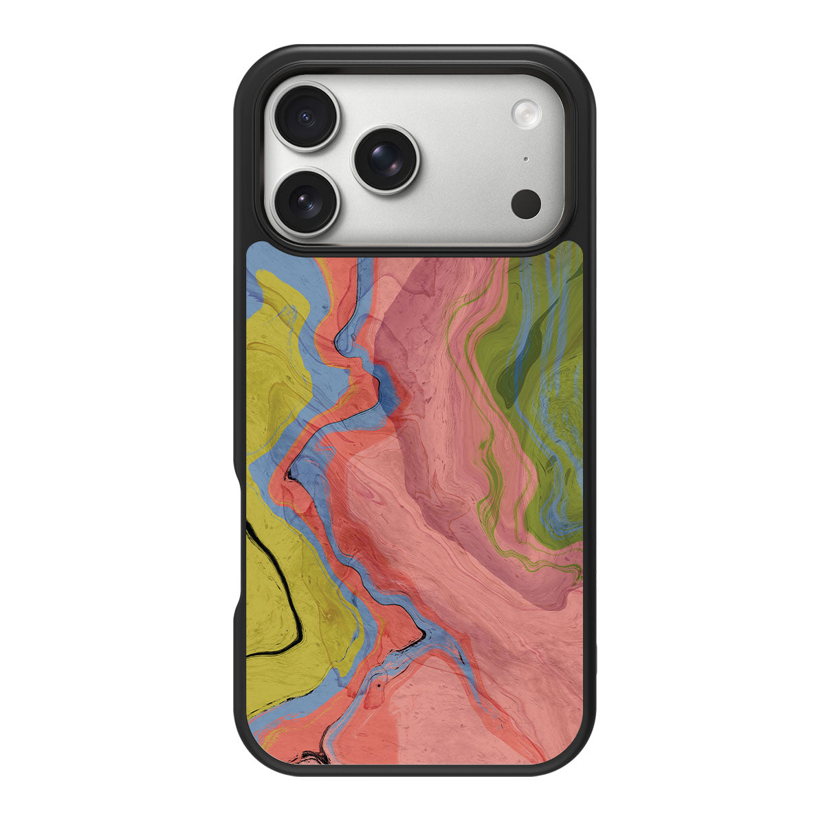 Coloured Rivers design back view – iPhone 18 Pro case