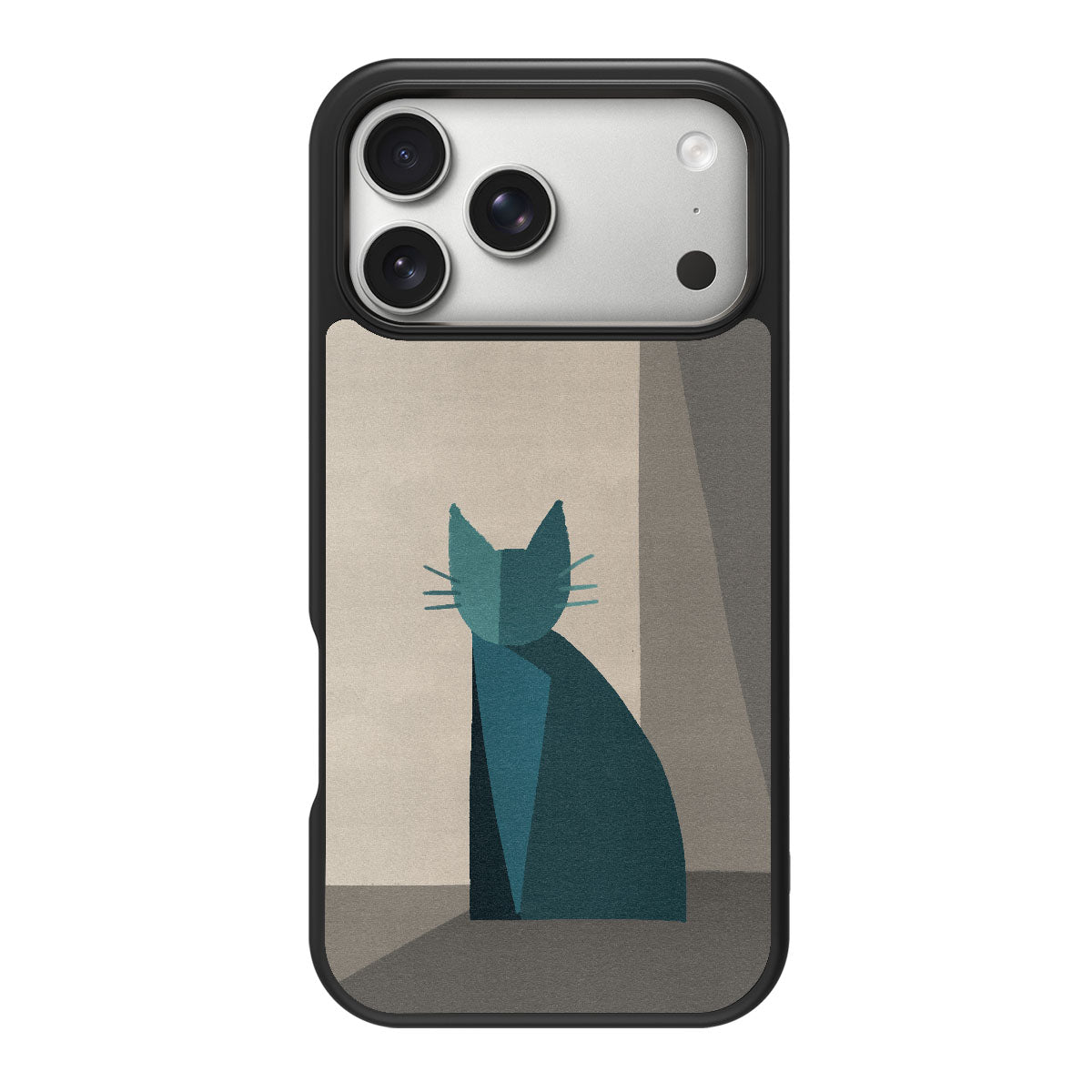 Cubist Feline design back view – iPhone 18 Pro case
