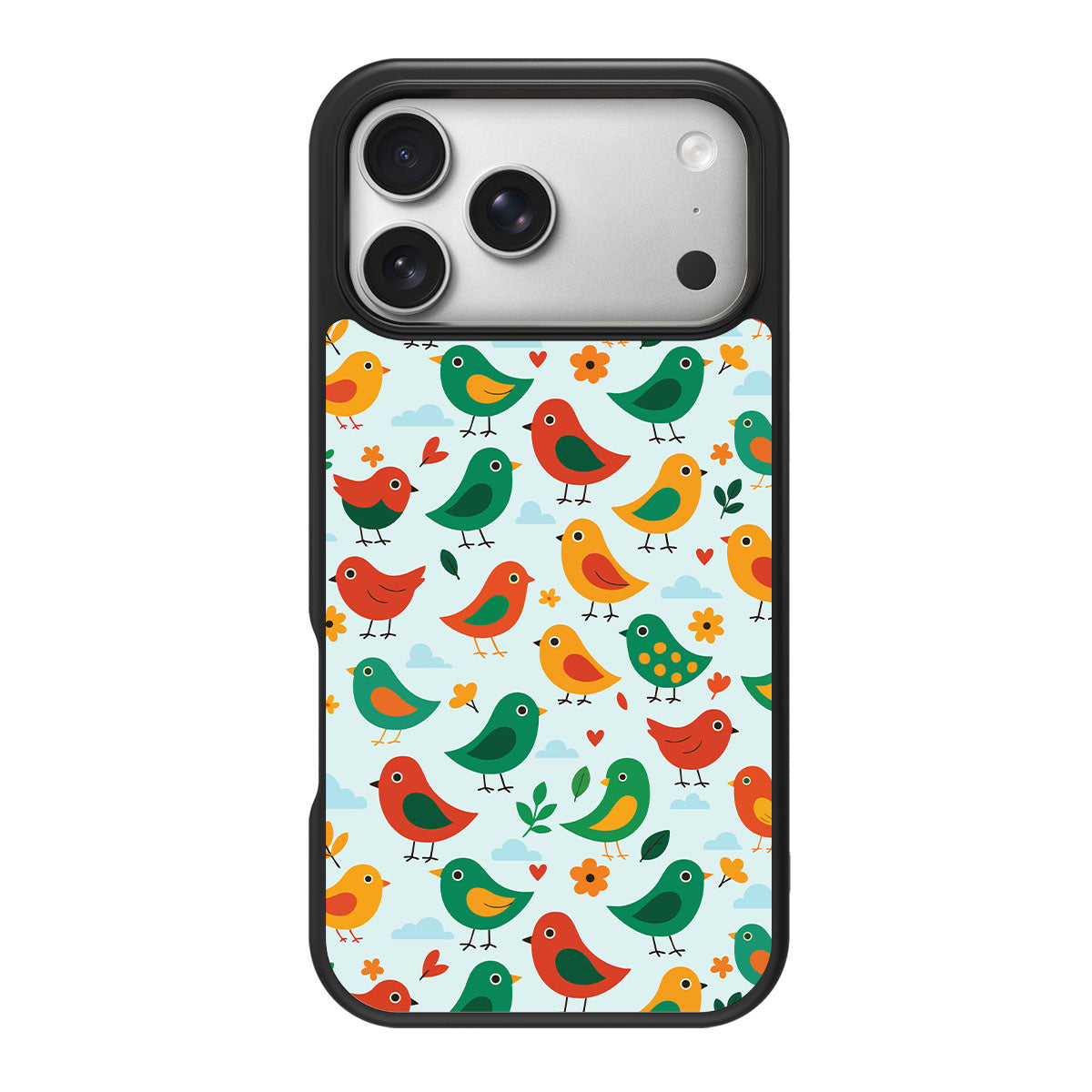 Feathered Friends design back view – iPhone 18 Pro case