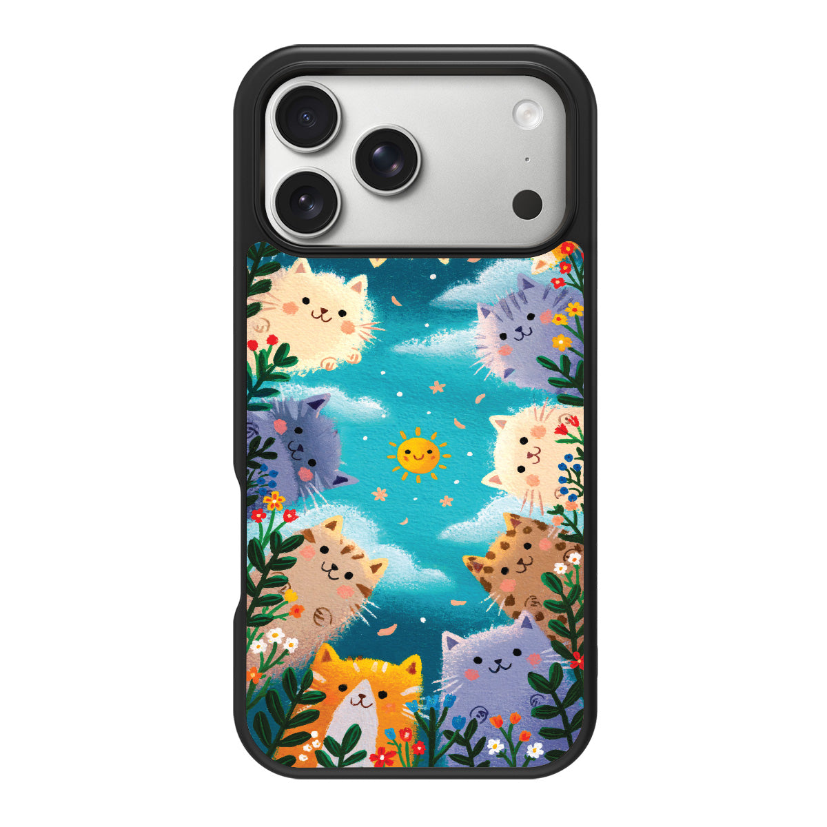 Garden Kittens design back view – iPhone 18 Pro case